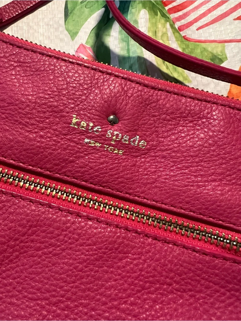 kate spade New York Fuchsia Leather Crossbody Bag